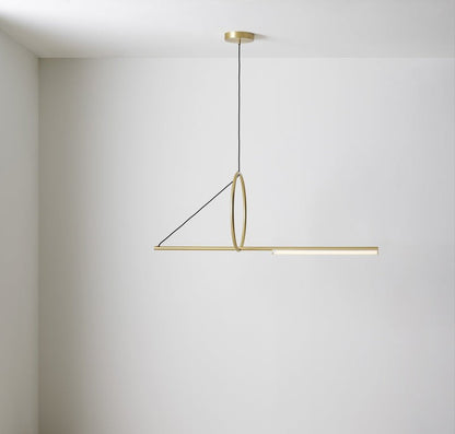 Minimalist Geometric Ring & Rod LED Pendant Light