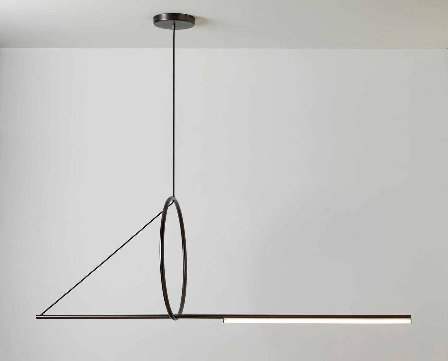 Minimalist Geometric Ring & Rod LED Pendant Light