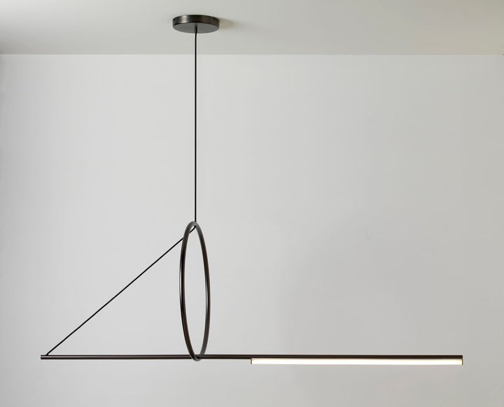 Minimalist Geometric Ring & Rod LED Pendant Light