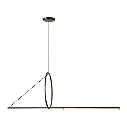 Minimalist Geometric Ring & Rod LED Pendant Light