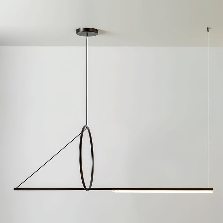 Minimalist Geometric Ring & Rod LED Pendant Light