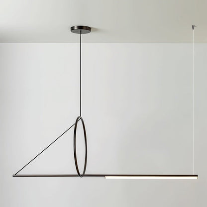 Minimalist Geometric Ring & Rod LED Pendant Light