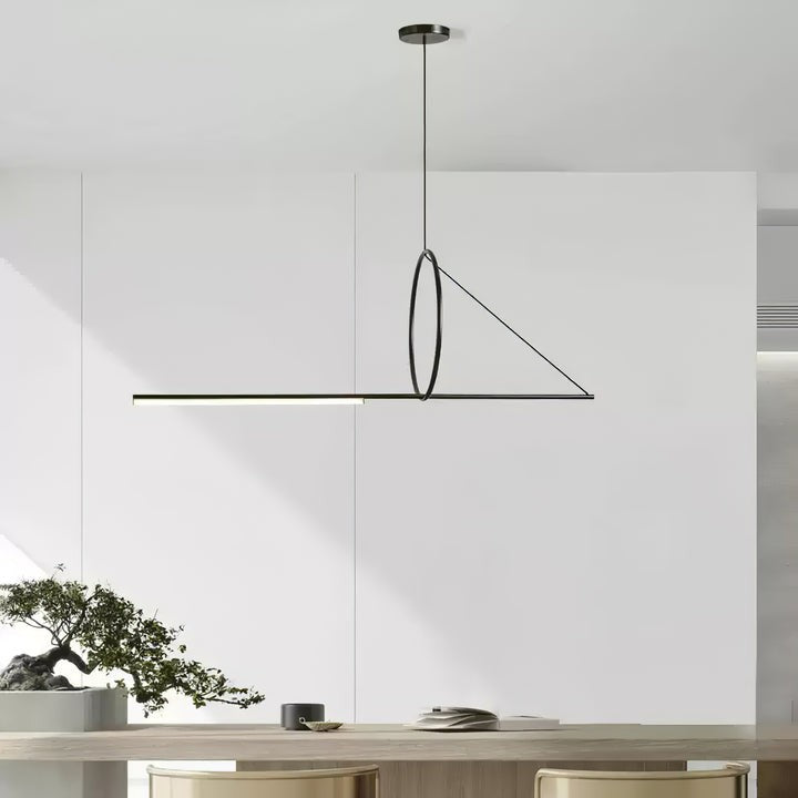 Minimalist Geometric Ring & Rod LED Pendant Light