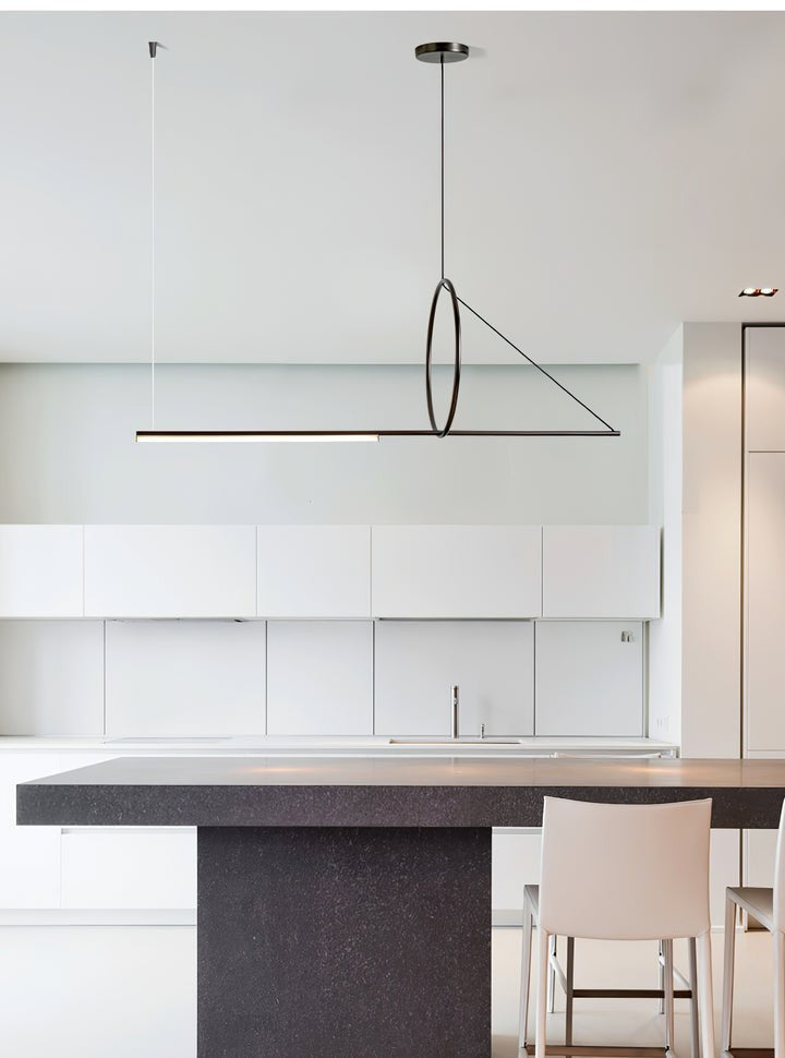 Minimalist Geometric Ring & Rod LED Pendant Light
