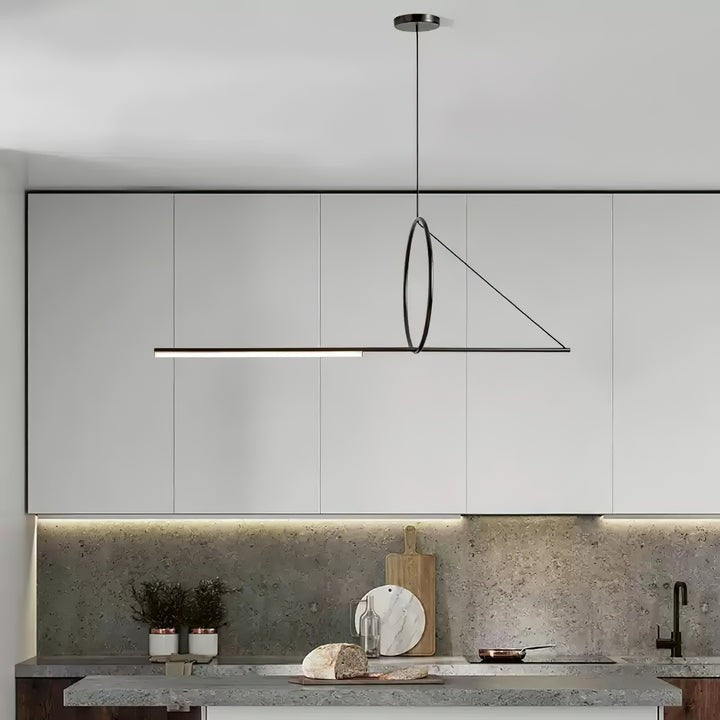 Minimalist Geometric Ring & Rod LED Pendant Light