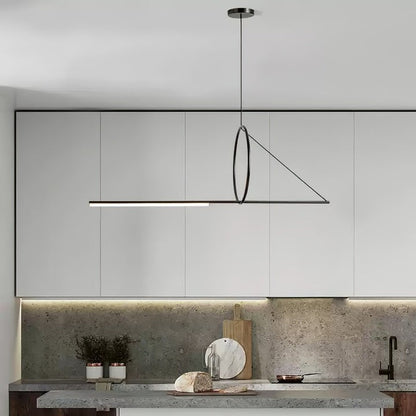 Minimalist Geometric Ring & Rod LED Pendant Light