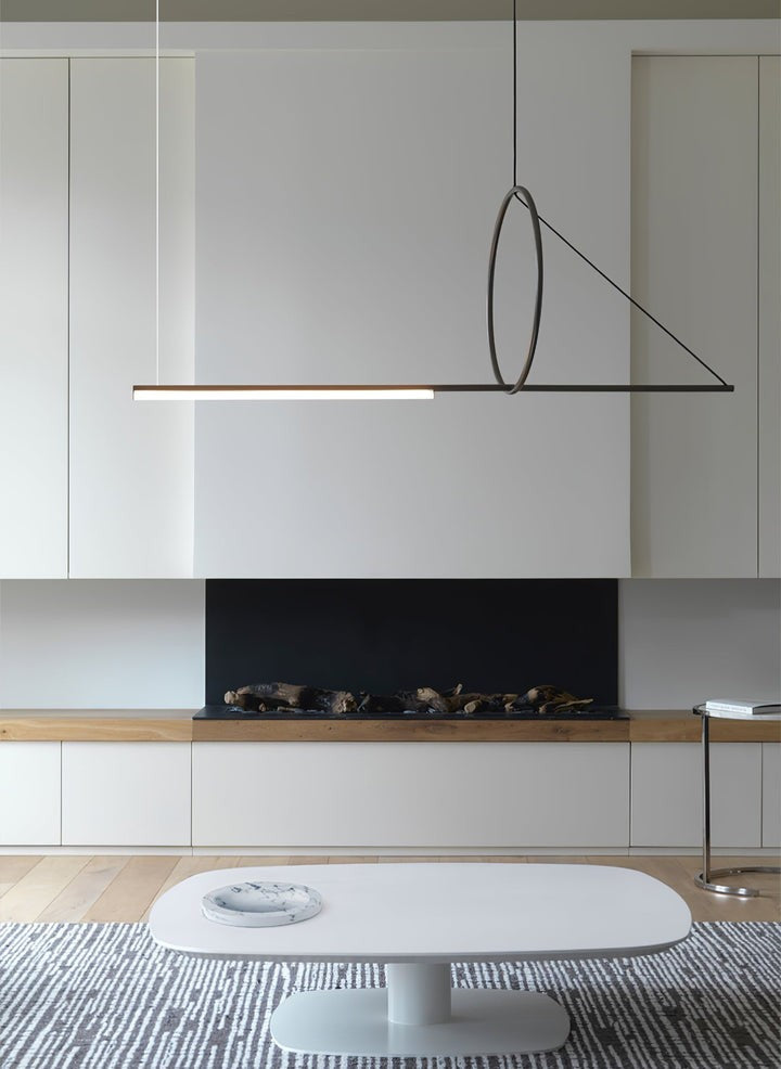 Minimalist Geometric Ring & Rod LED Pendant Light