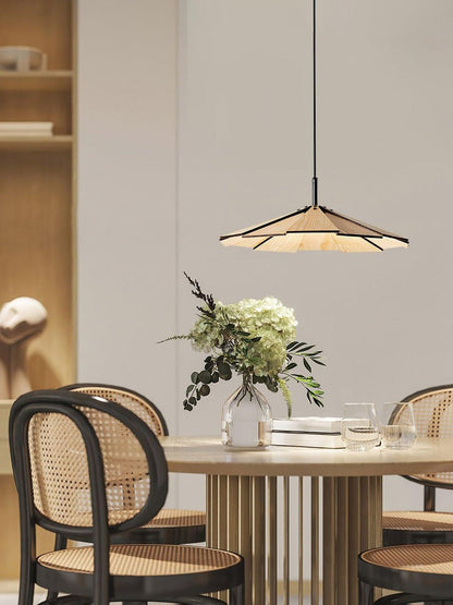 Minimalist Wooden Umbrella Pendant Light