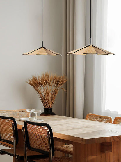 Minimalist Wooden Umbrella Pendant Light