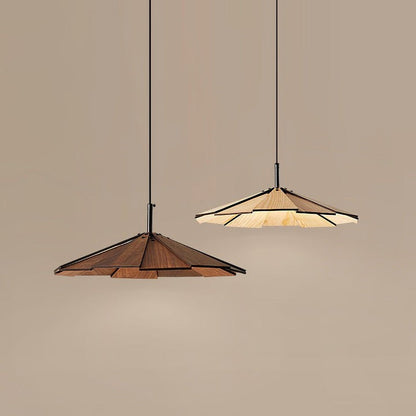 Minimalist Wooden Umbrella Pendant Light
