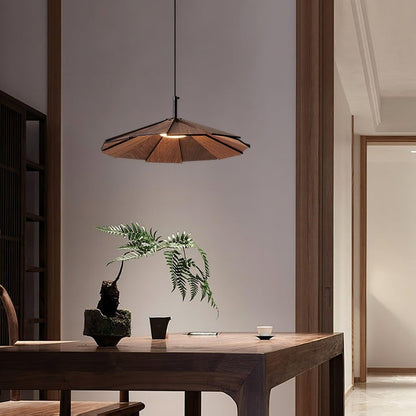 Minimalist Wooden Umbrella Pendant Light
