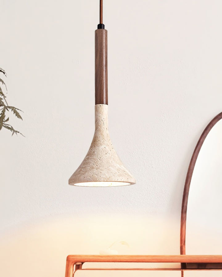 Minimalist Yellow Travertine Pendant Light