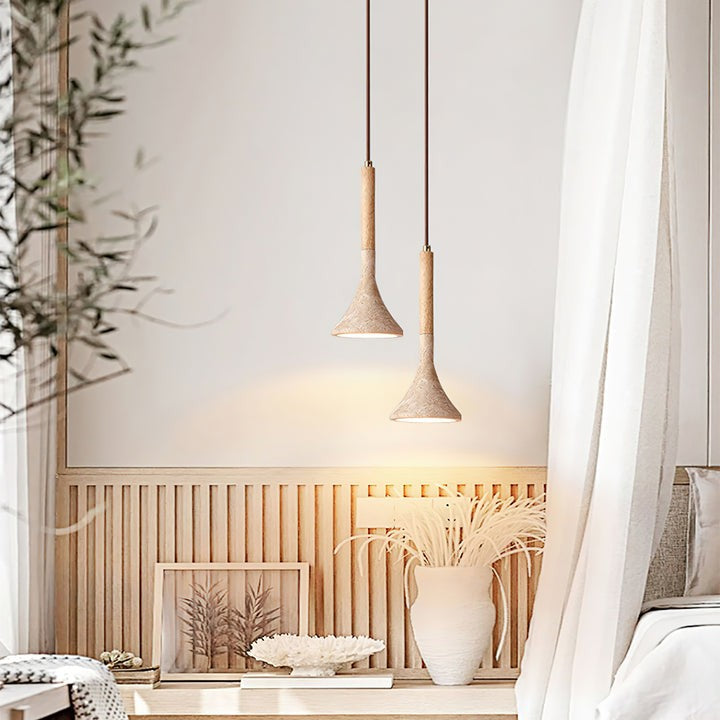 Minimalist Yellow Travertine Pendant Light