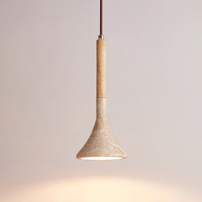 Minimalist Yellow Travertine Pendant Light