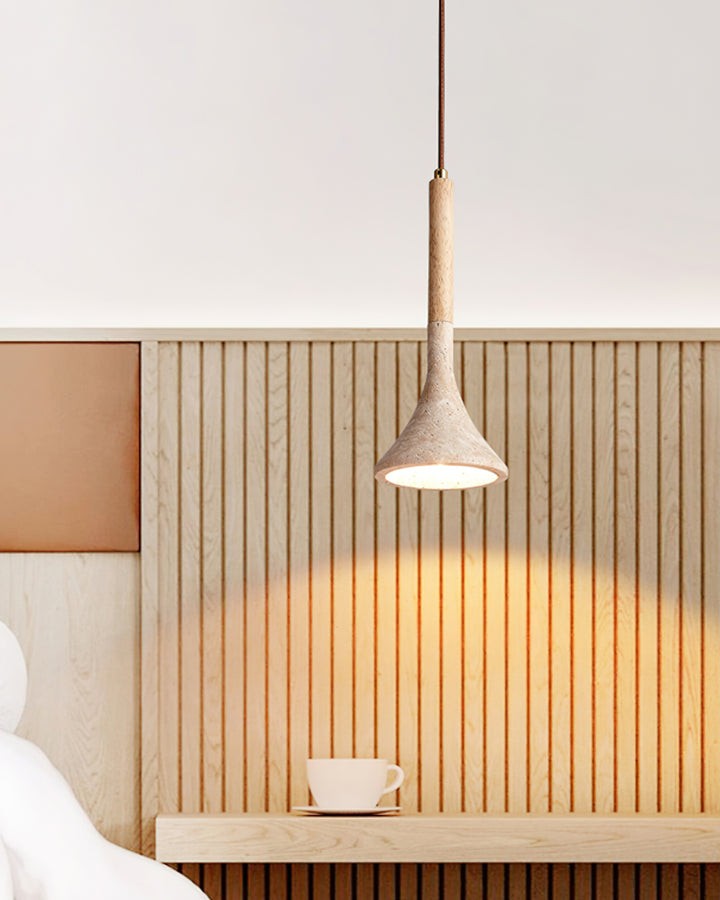 Minimalist Yellow Travertine Pendant Light