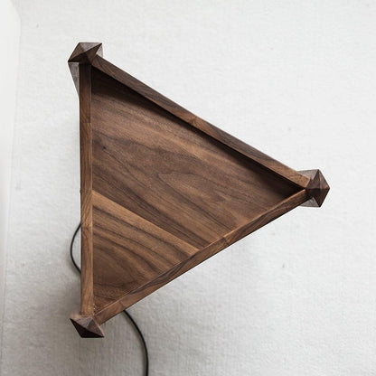 Mobile Rolling Wooden Table Lamp with Acrylic Shade