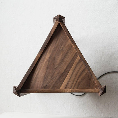 Mobile Rolling Wooden Table Lamp with Acrylic Shade