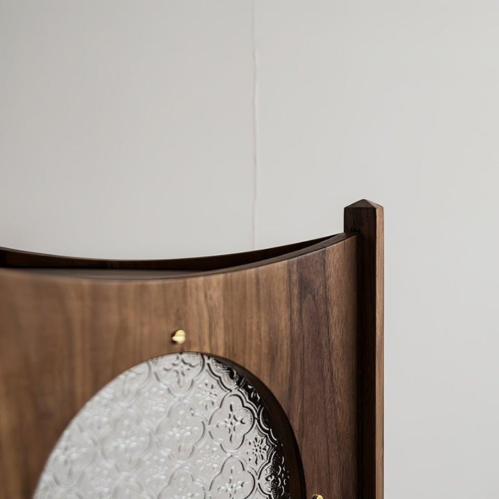 Mobile Rolling Wooden Table Lamp with Acrylic Shade