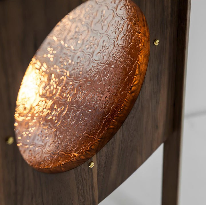 Mobile Rolling Wooden Table Lamp with Acrylic Shade