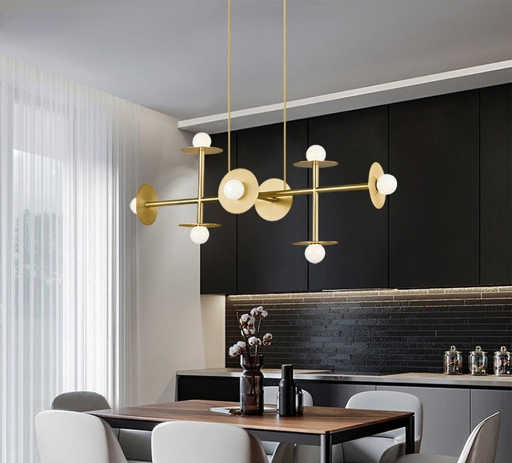Modern 125cm Metal &amp; Glass Ring Chandelier