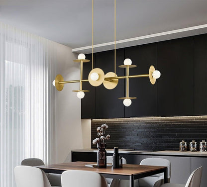 Modern 125cm Metal &amp; Glass Ring Chandelier