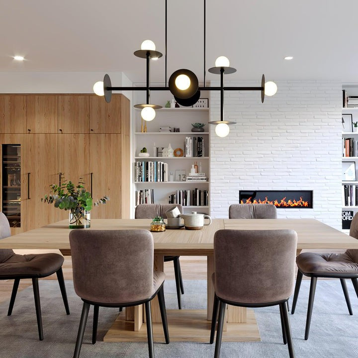 Modern 125cm Metal &amp; Glass Ring Chandelier