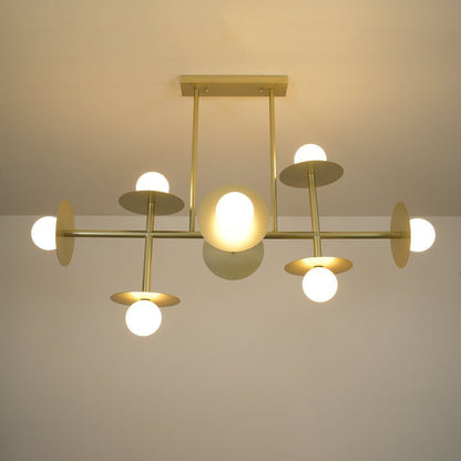 Modern 125cm Metal &amp; Glass Ring Chandelier