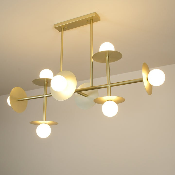 Modern 125cm Metal &amp; Glass Ring Chandelier