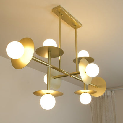 Modern 125cm Metal &amp; Glass Ring Chandelier