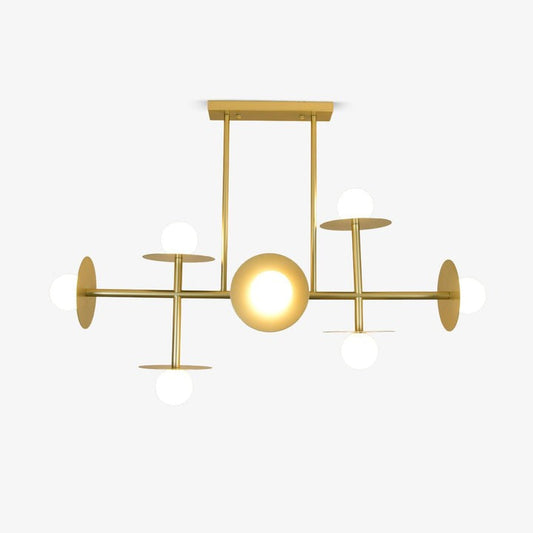 Modern 125cm Metal &amp; Glass Ring Chandelier