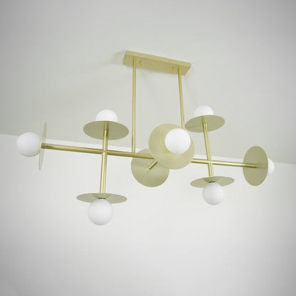 Modern 125cm Metal &amp; Glass Ring Chandelier