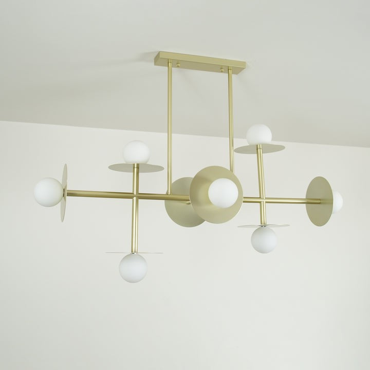 Modern 125cm Metal &amp; Glass Ring Chandelier
