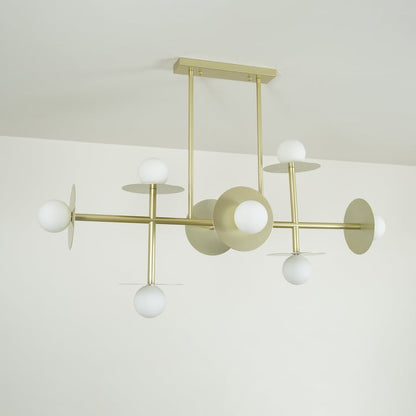 Modern 125cm Metal &amp; Glass Ring Chandelier