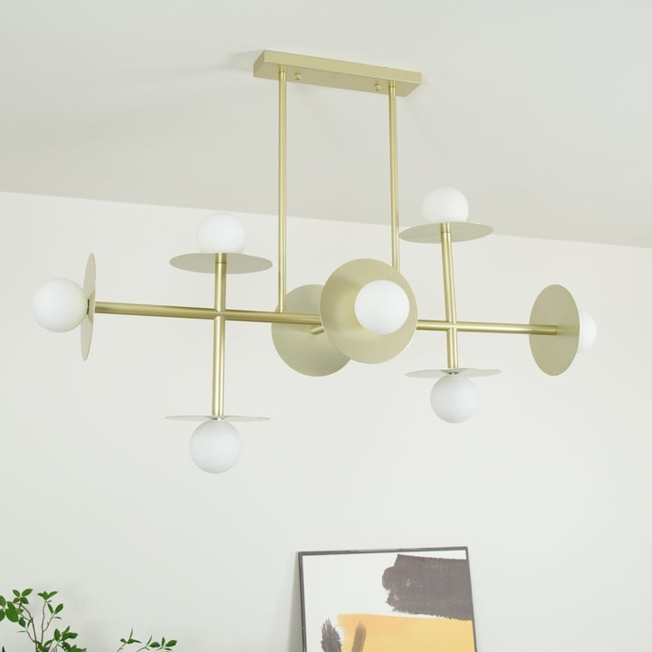 Modern 125cm Metal &amp; Glass Ring Chandelier