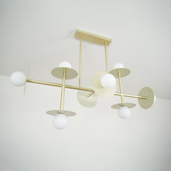 Modern 125cm Metal &amp; Glass Ring Chandelier