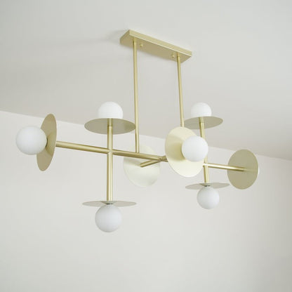 Modern 125cm Metal &amp; Glass Ring Chandelier