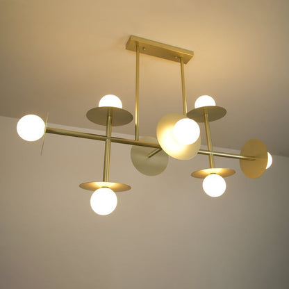 Modern 125cm Metal &amp; Glass Ring Chandelier