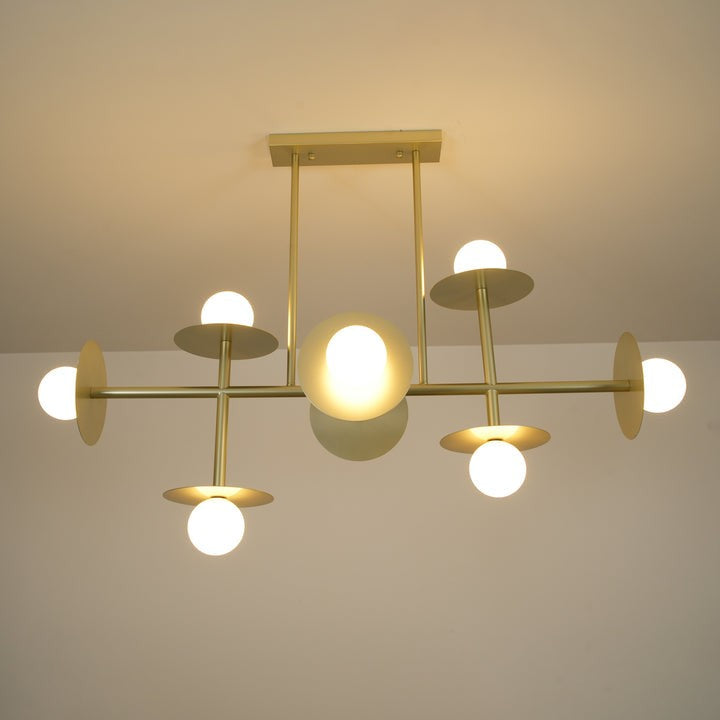 Modern 125cm Metal &amp; Glass Ring Chandelier
