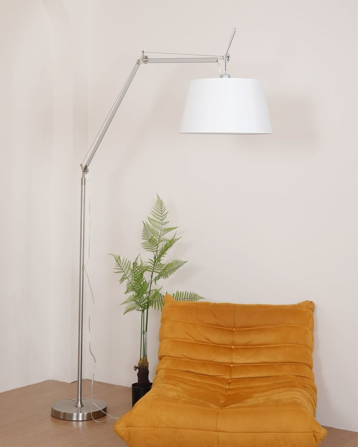 Modern Adjustable Metal & Fabric LED Floor Lamp