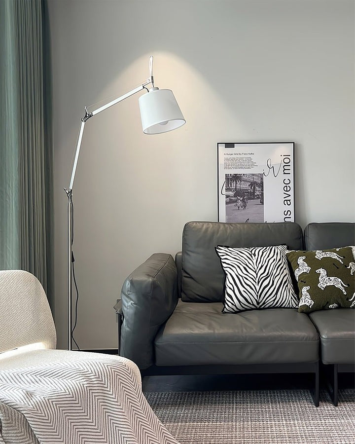 Modern Adjustable Metal & Fabric LED Floor Lamp