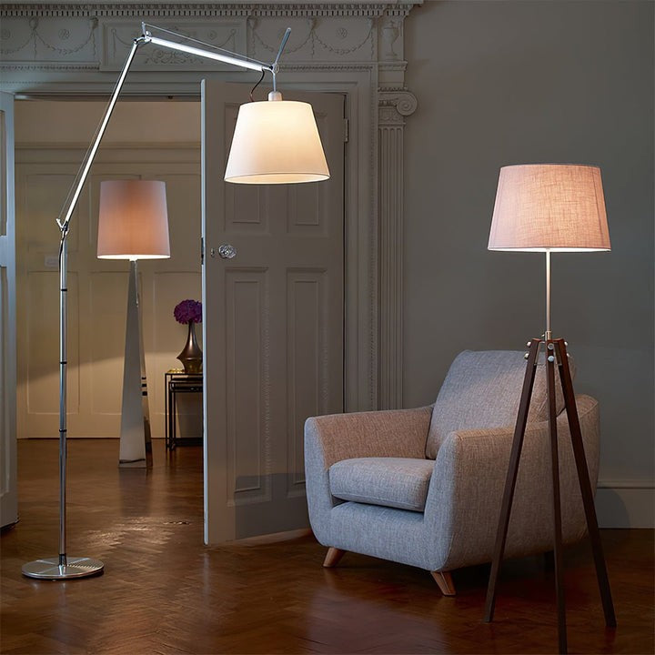 Modern Adjustable Metal & Fabric LED Floor Lamp