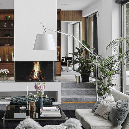 Modern Adjustable Metal & Fabric LED Floor Lamp