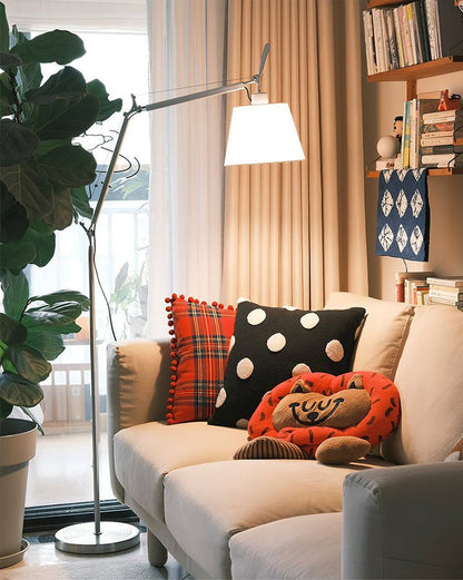 Modern Adjustable Metal & Fabric LED Floor Lamp
