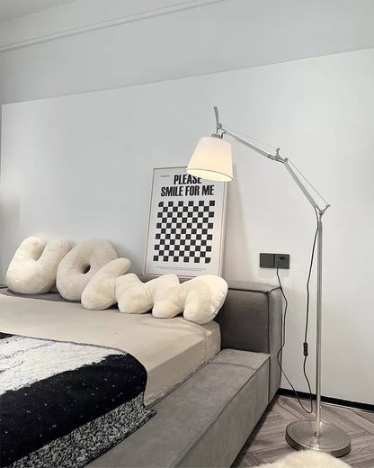Modern Adjustable Metal & Fabric LED Floor Lamp