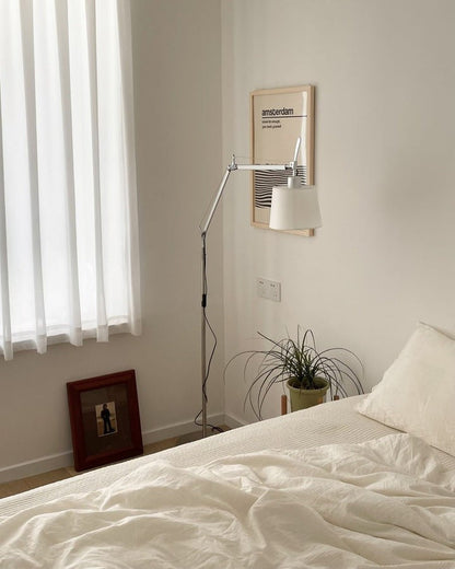 Modern Adjustable Metal & Fabric LED Floor Lamp