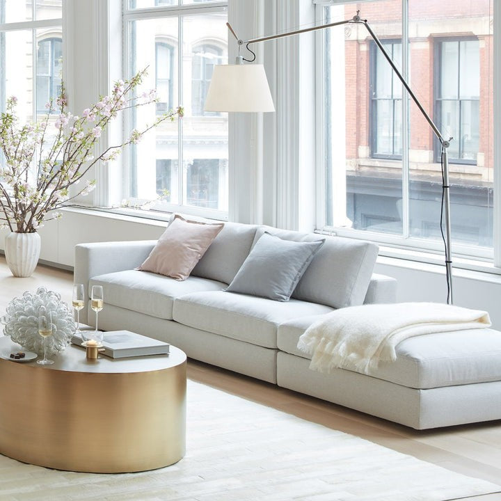Modern Adjustable Metal & Fabric LED Floor Lamp