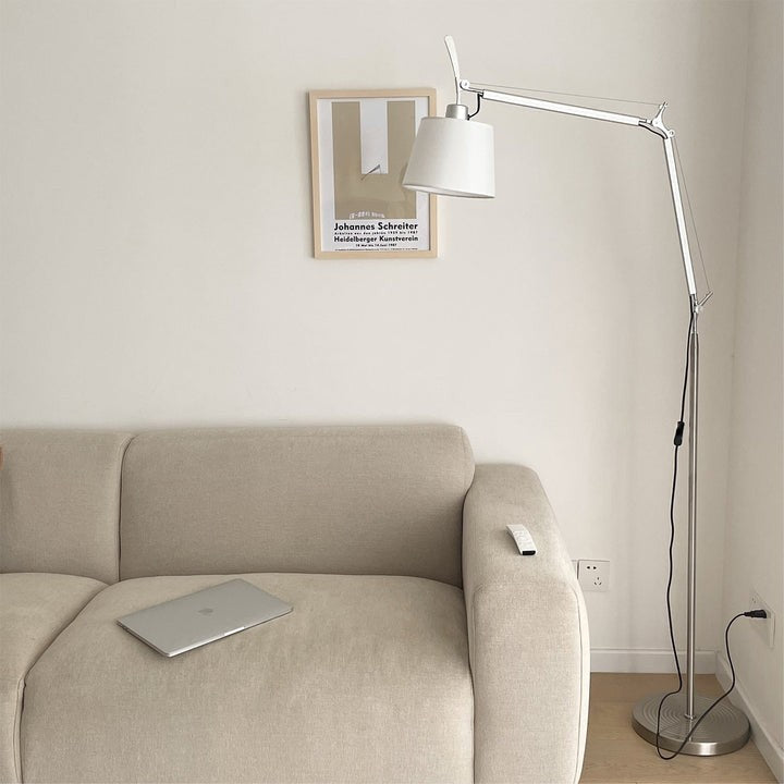 Modern Adjustable Metal & Fabric LED Floor Lamp