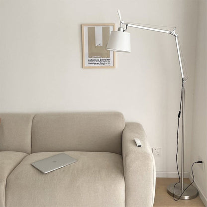 Modern Adjustable Metal & Fabric LED Floor Lamp