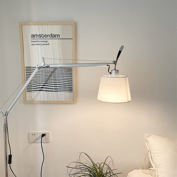 Modern Adjustable Metal & Fabric LED Floor Lamp