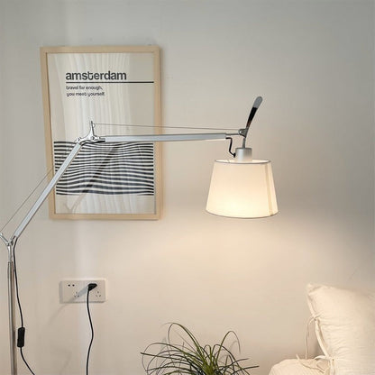 Modern Adjustable Metal & Fabric LED Floor Lamp